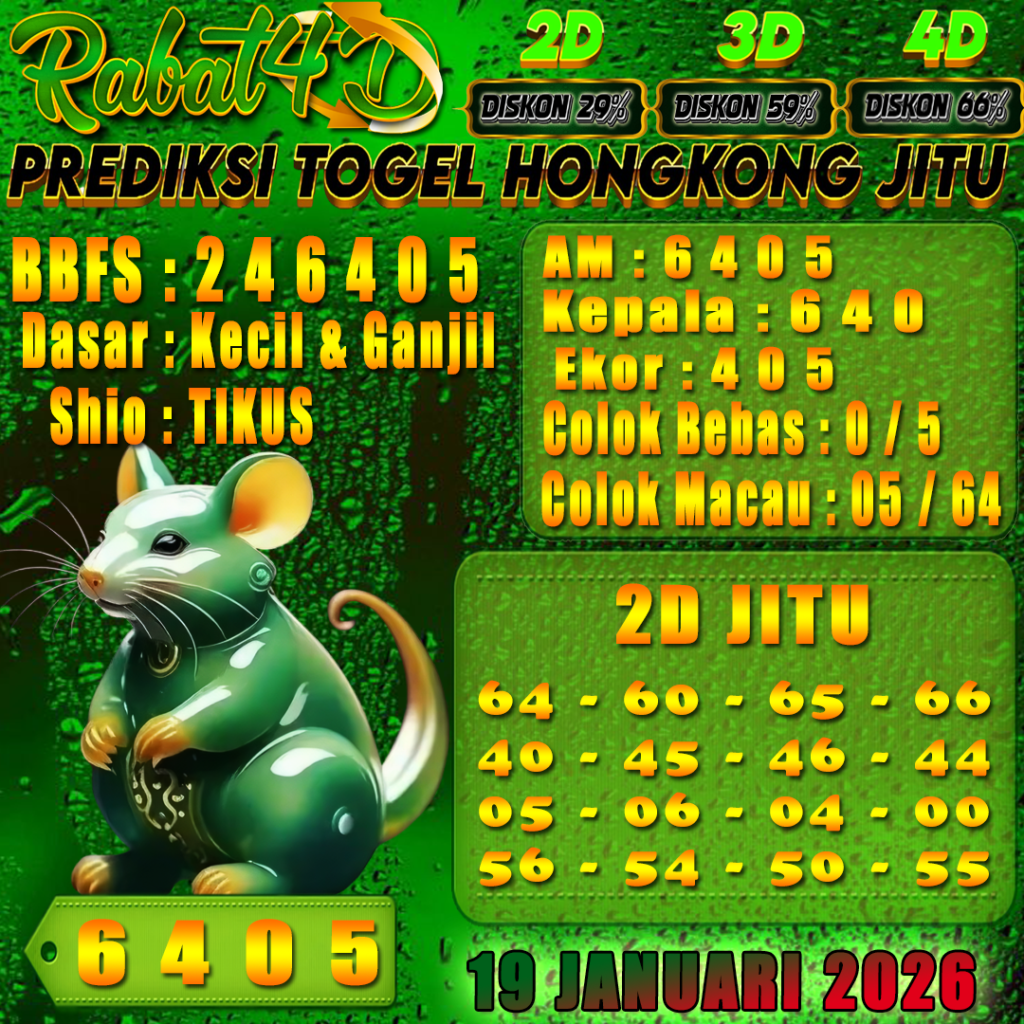Prediksi HONGKONG 19 Januari 2026 Angka Jitu
