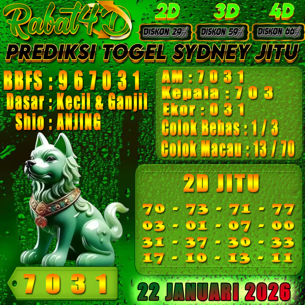Prediksi SYDNEY 22 Januari 2026 Angka Jitu