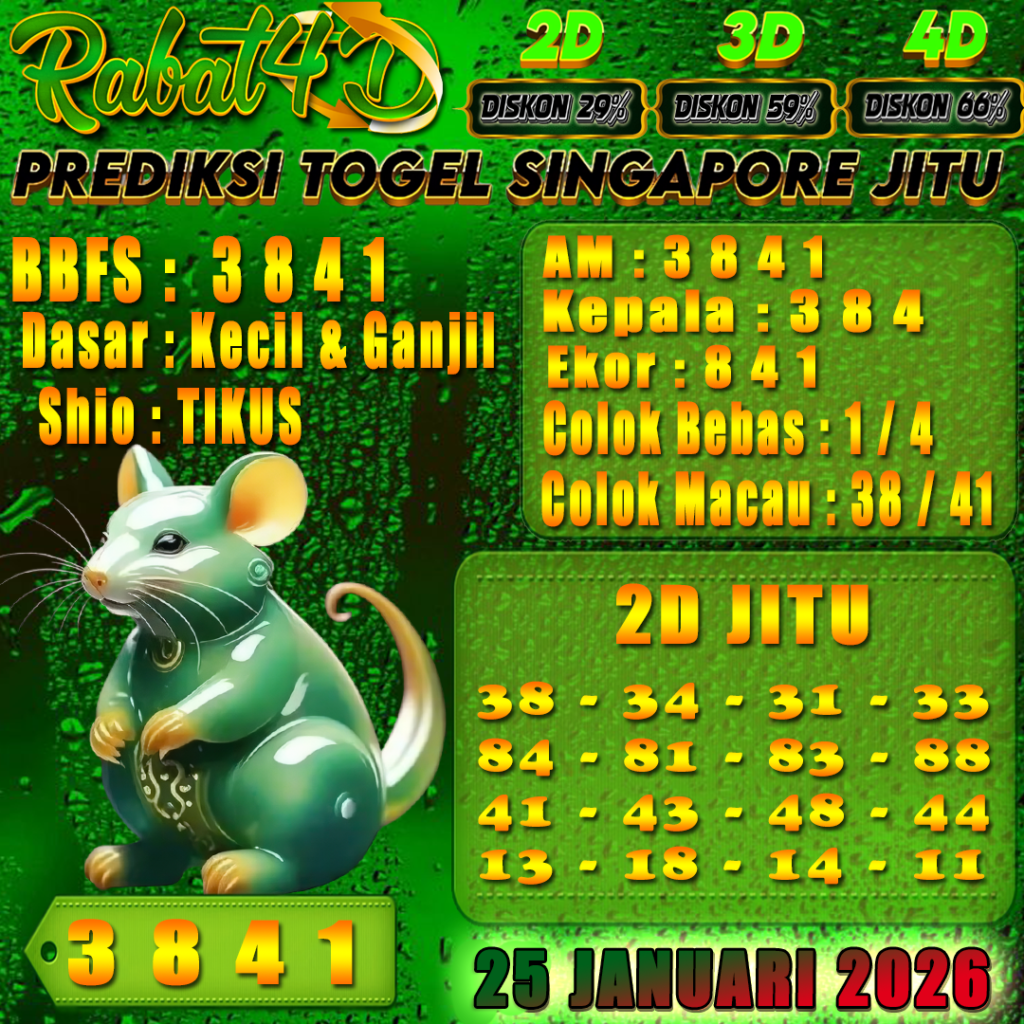 Prediksi SINGAPORE 25 Januari 2026 Angka Jitu