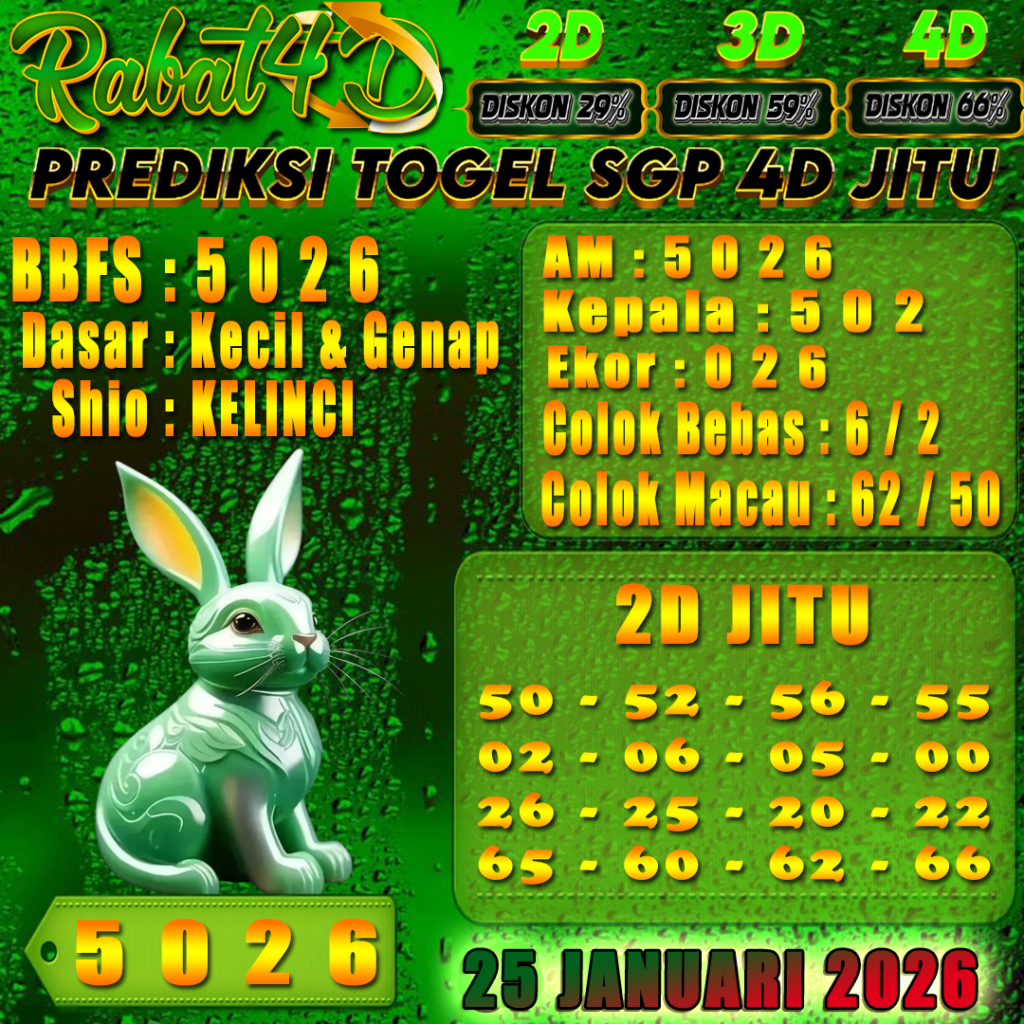 Prediksi SGP4D 25 Januari 2026 Angka Jitu