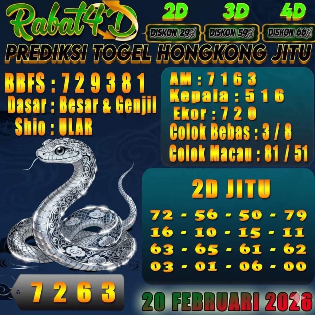 Prediksi HONGKONG 20 Februari 2026 Angka Jitu
