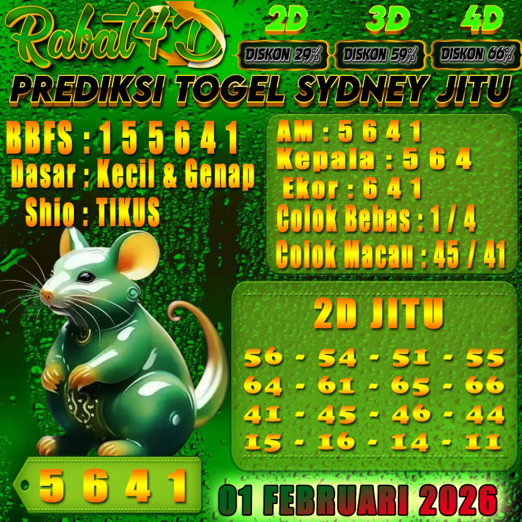 Prediksi SYDNEY 01 Februari 2026 Angka Jitu