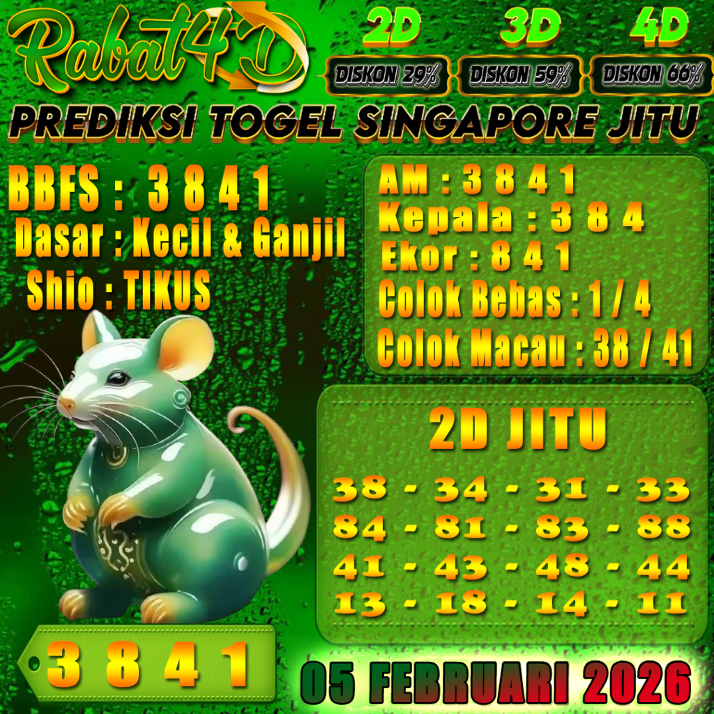Prediksi SINGAPORE 05 Februari 2026 Angka Jitu