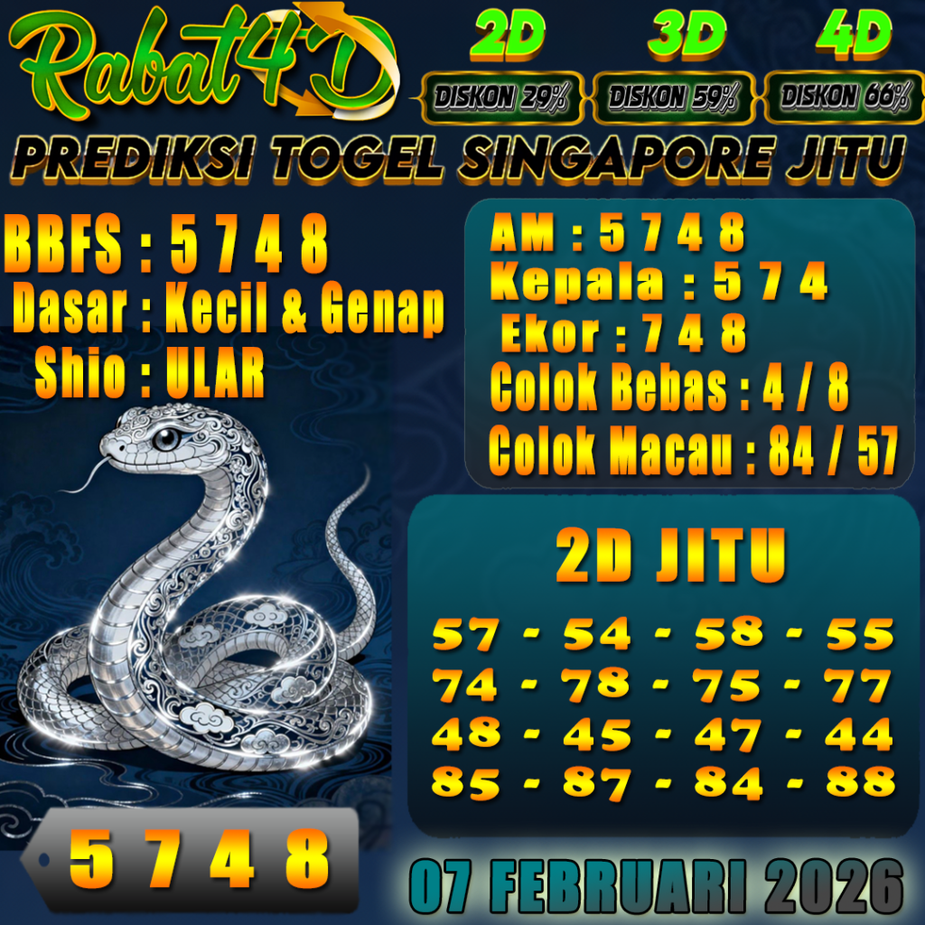 Prediksi SINGAPORE 07 Februari 2026 Angka Jitu