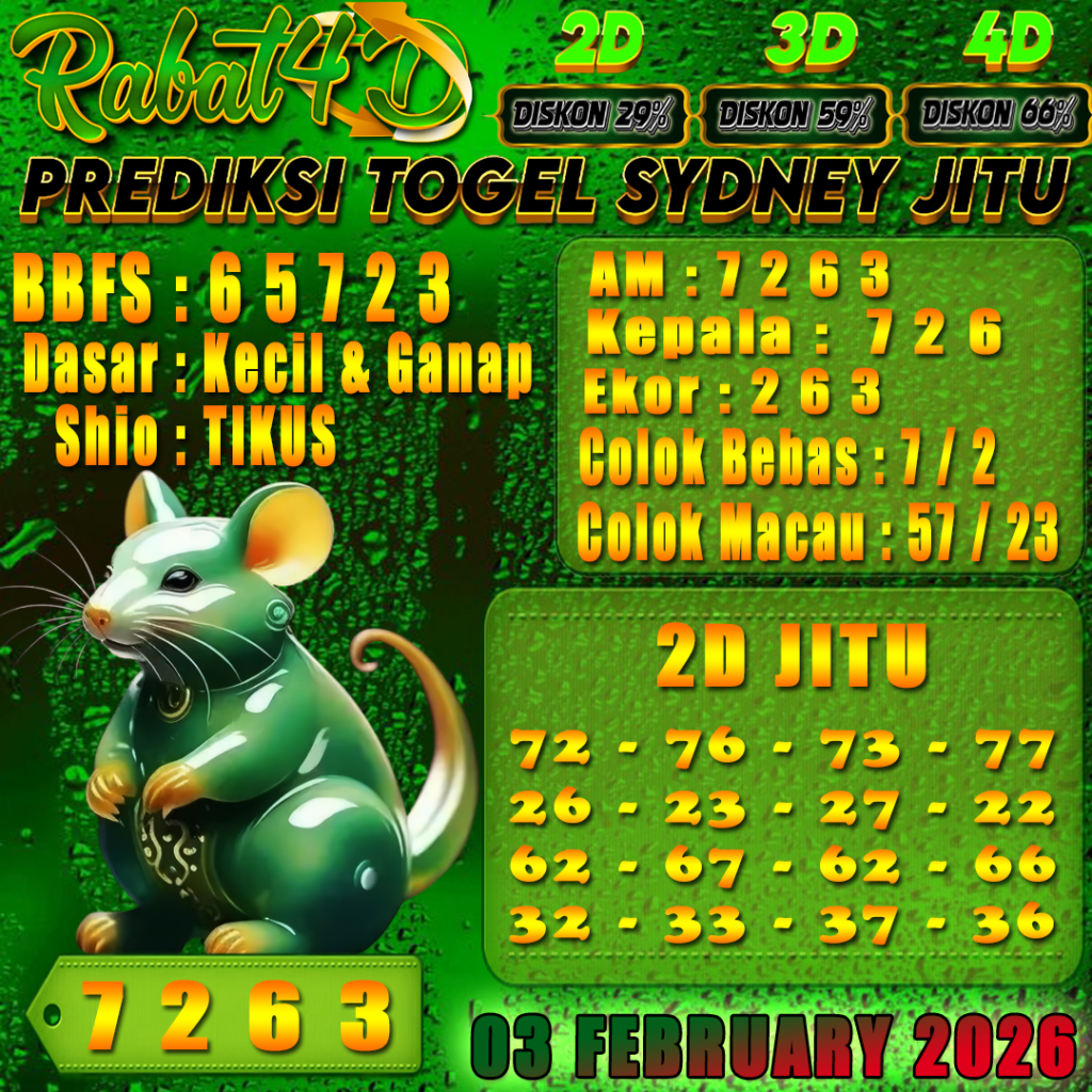 PREDIKSI SYDNEY 03 FEBRUARY