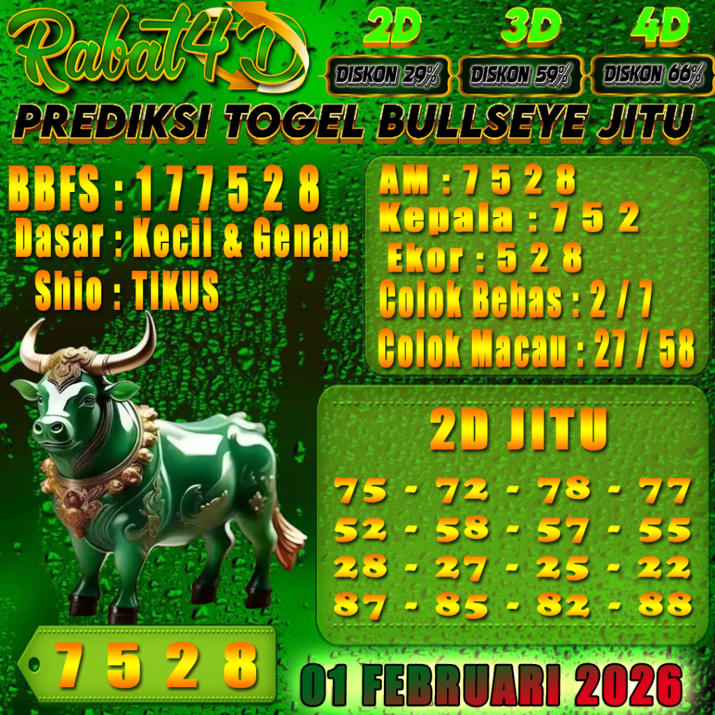 Prediksi Bullseye 01 Feberuari 2026 Angka Jitu