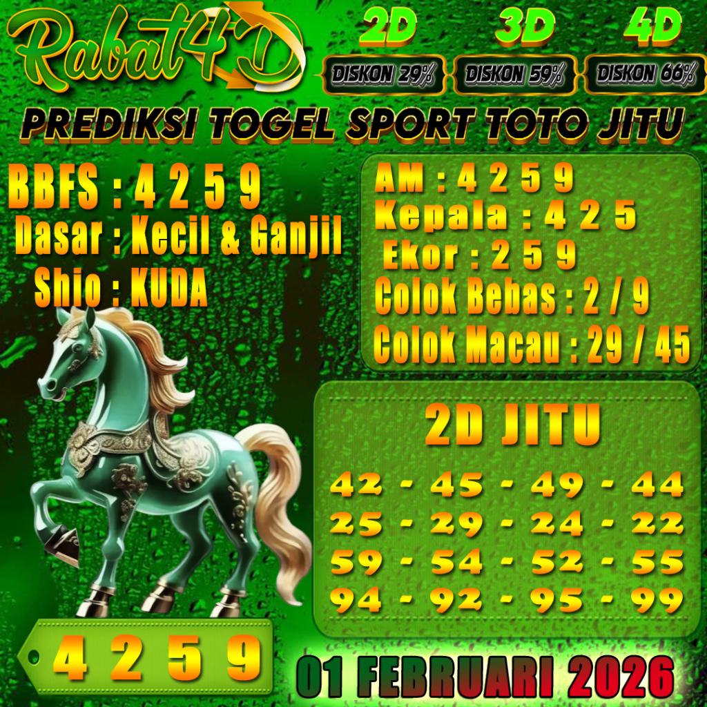 Prediksi SportToto 01 Februari 2026 Angka Jitu