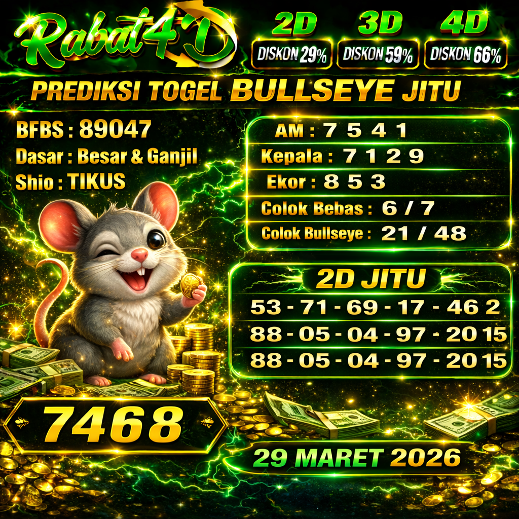 Prediksi Bullseye 29 Maret 2026 Angka Jitu