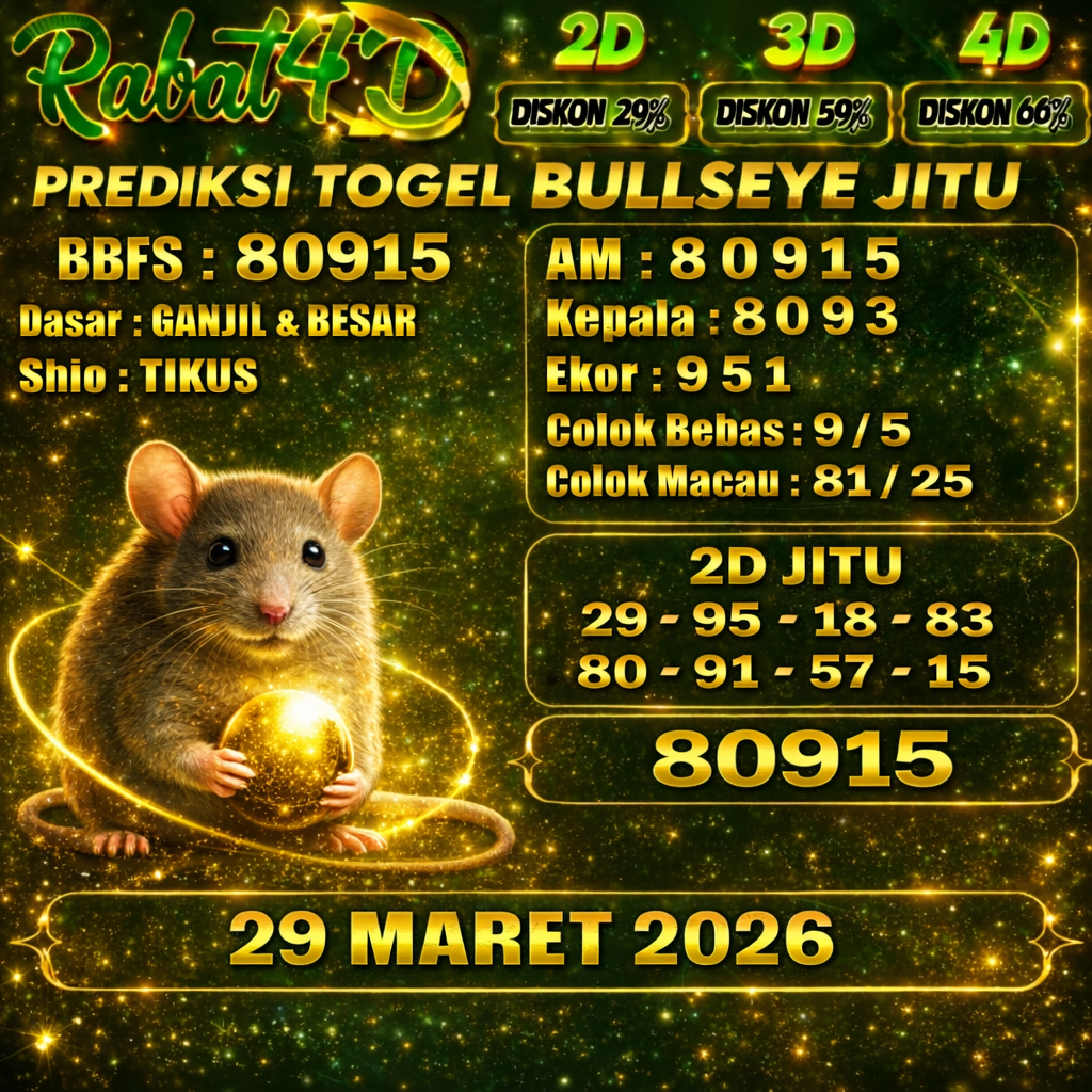Prediksi Bullseye 29Maret2026 Angka Jitu