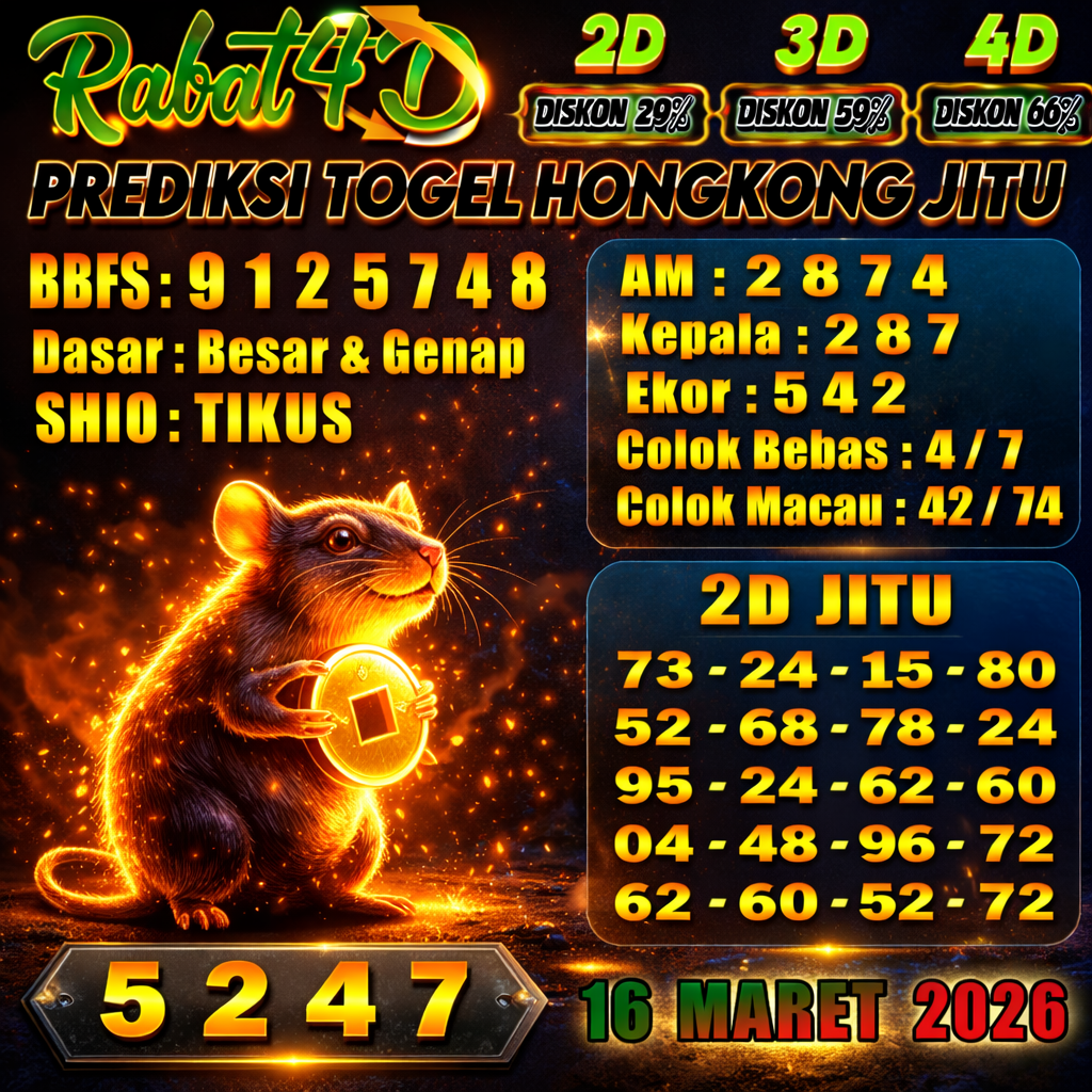 Prediksi HONGKONG 16 MARET 2026 Angka Jitu