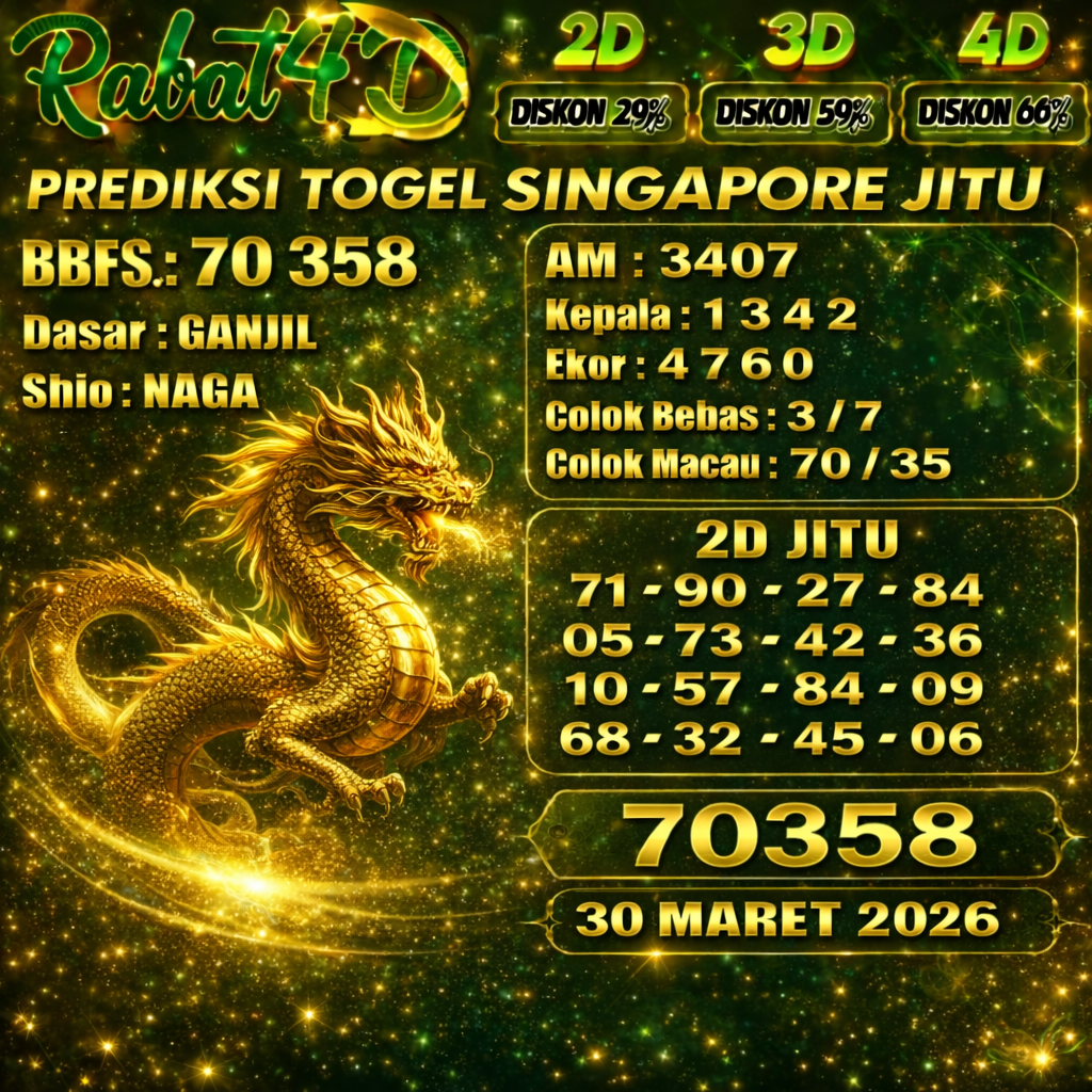 PREDIKSI SINGAPORE 30 MARET 2026 
