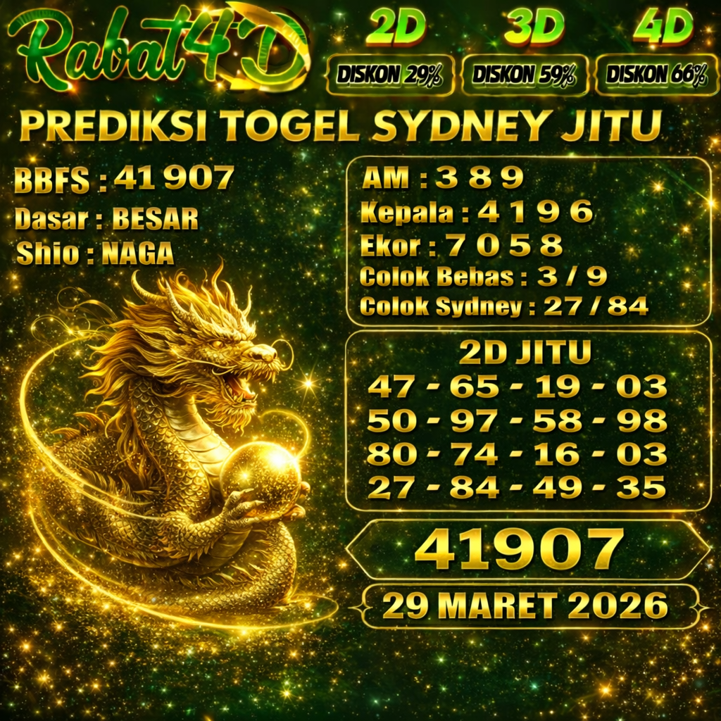 Prediksi SYDNEY 29Maret2026 Angka Jitu
