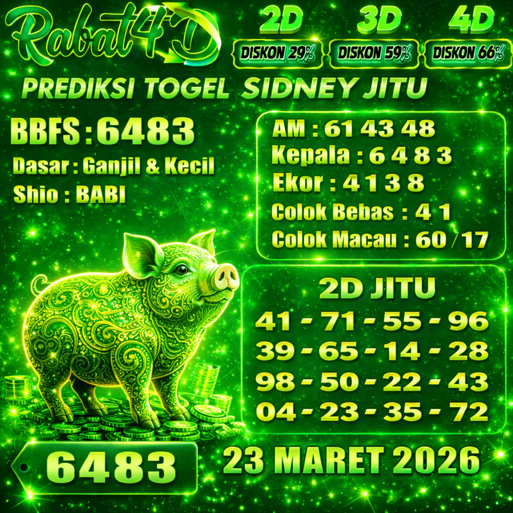 Prediksi SYDNEY 23 Maret 2026 Angka Jitu