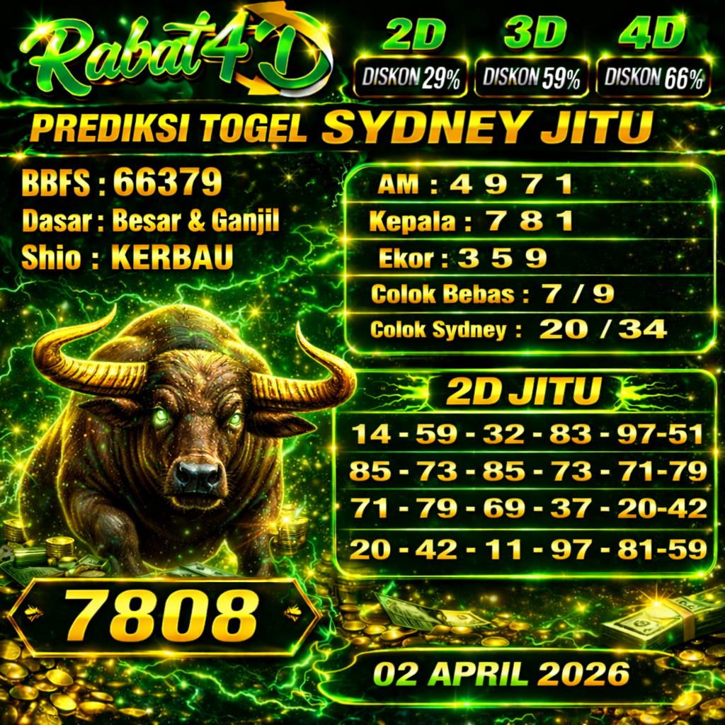 Prediksi SYDNEY 02 April 2026 Angka Jitu