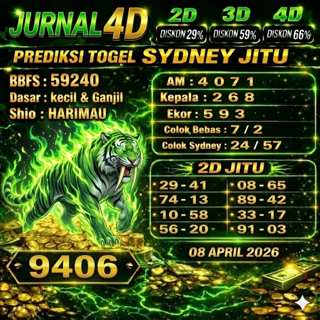 Prediksi SYDNEY 08 April 2026 Angka Jitu