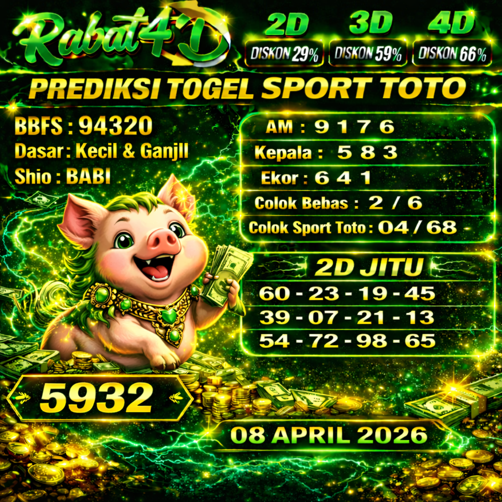 Prediksi SportToto 08 April 2026 Angka Jitu