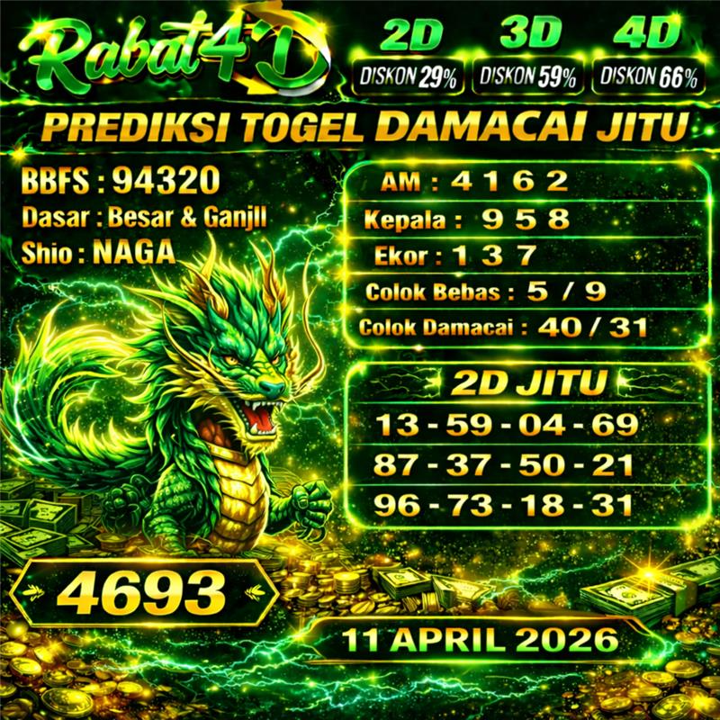 PREDIKSI TOGEL 11 APRIL 2026