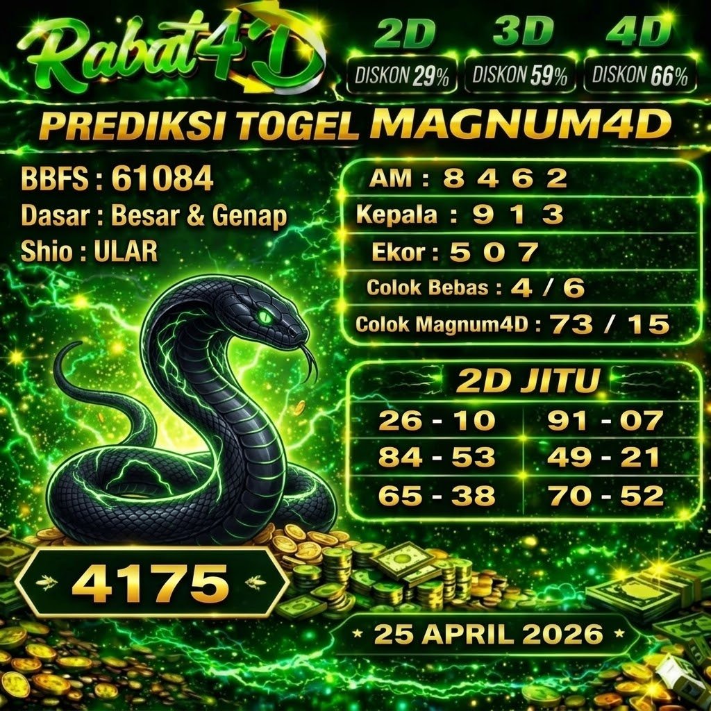 Prediksi Magnum4D 25 APRIL 2026 Angka Jitu