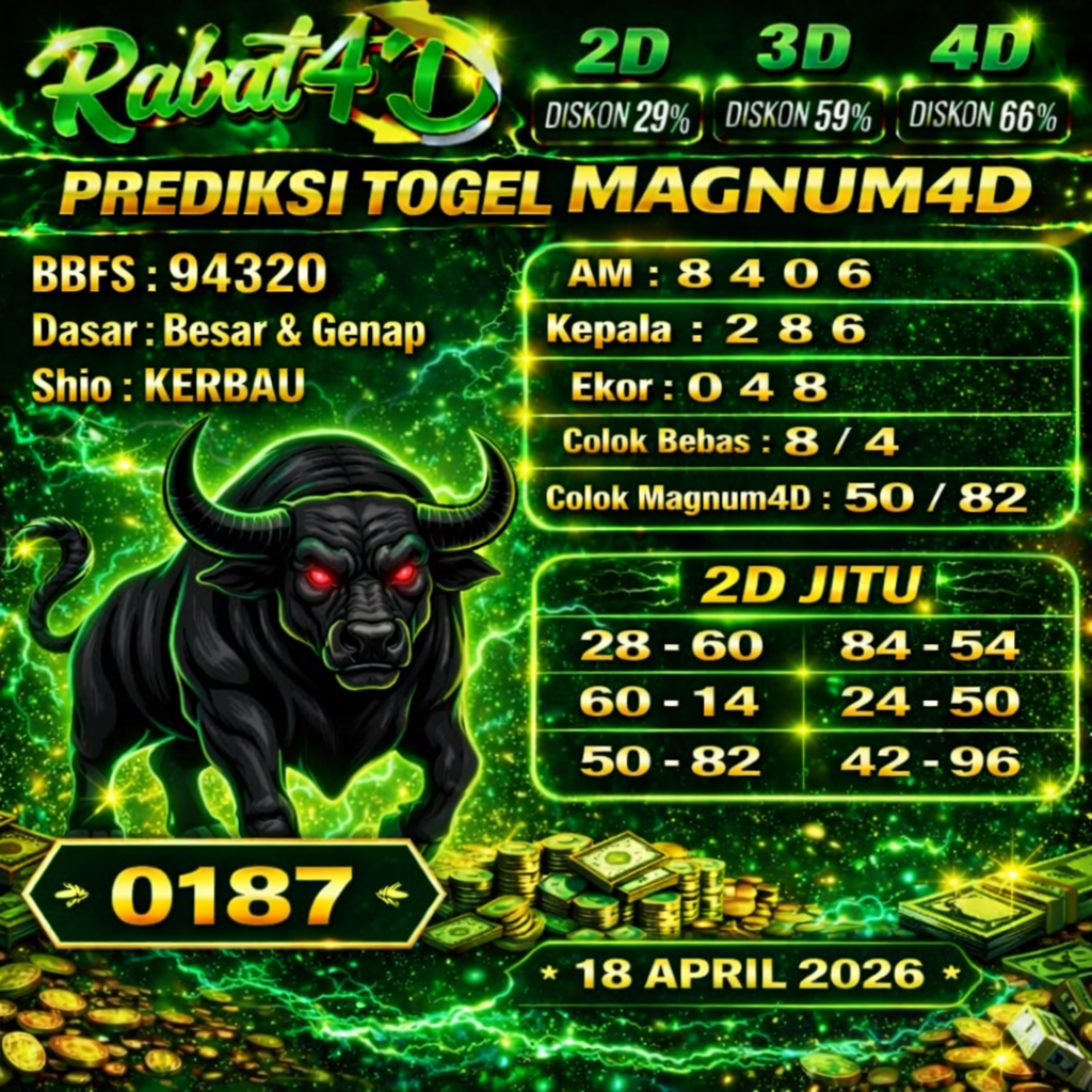 Prediksi Magnum4D 18 APRIL 2026 Angka Jitu