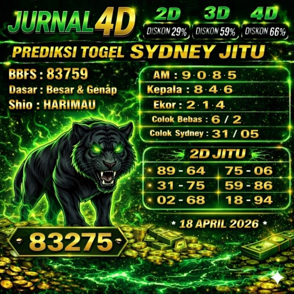 Prediksi SYDNEY 18 April 2026 Angka Jitu