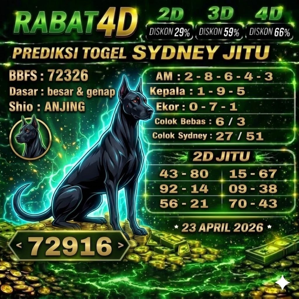 Prediksi SYDNEY 23 April 2026 Angka Jitu