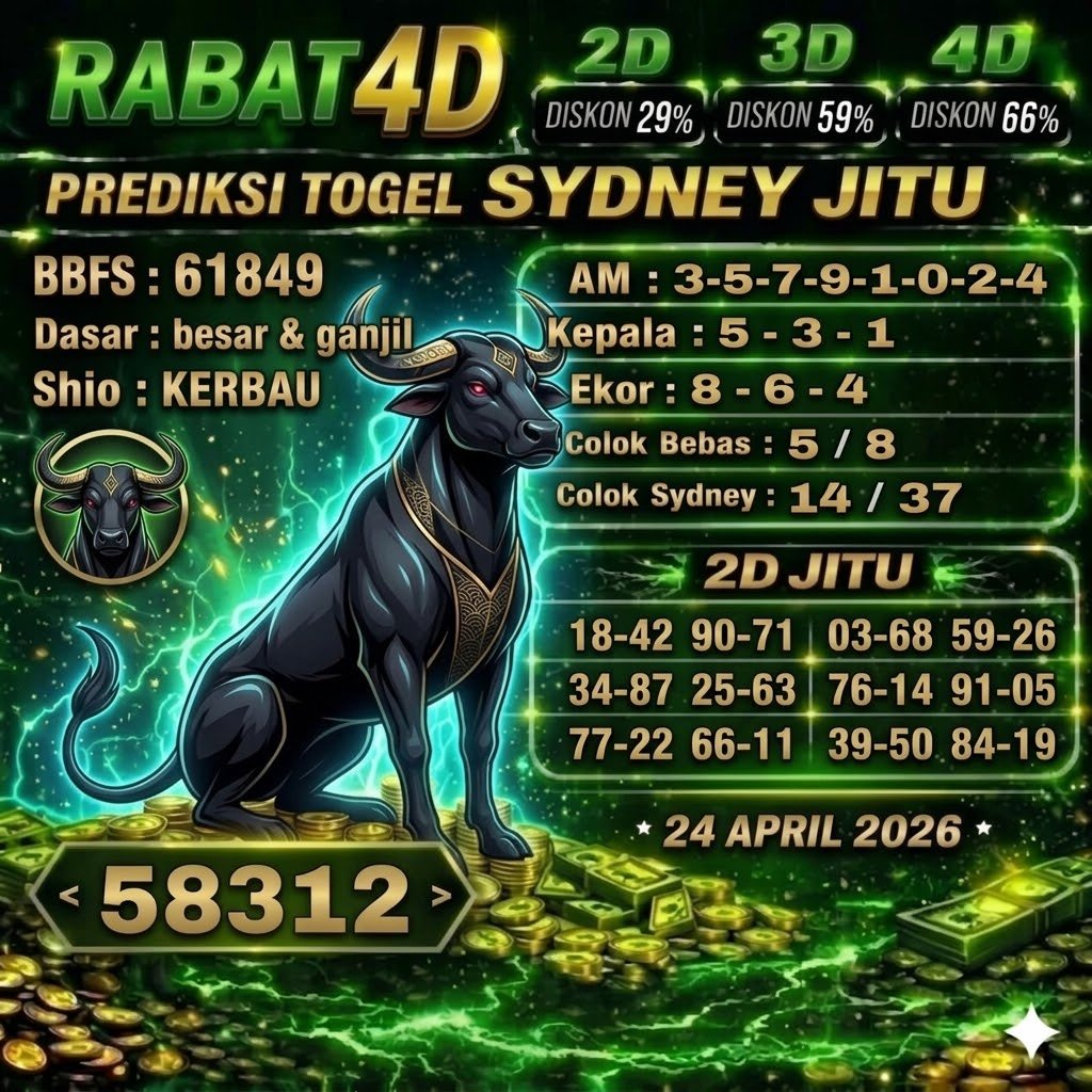 Prediksi SYDNEY 24 April 2026 Angka Jitu