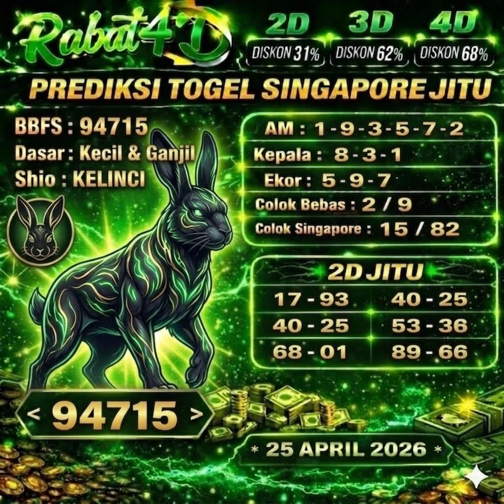 Prediksi Singapore 25 April 2026 Angka Jitu