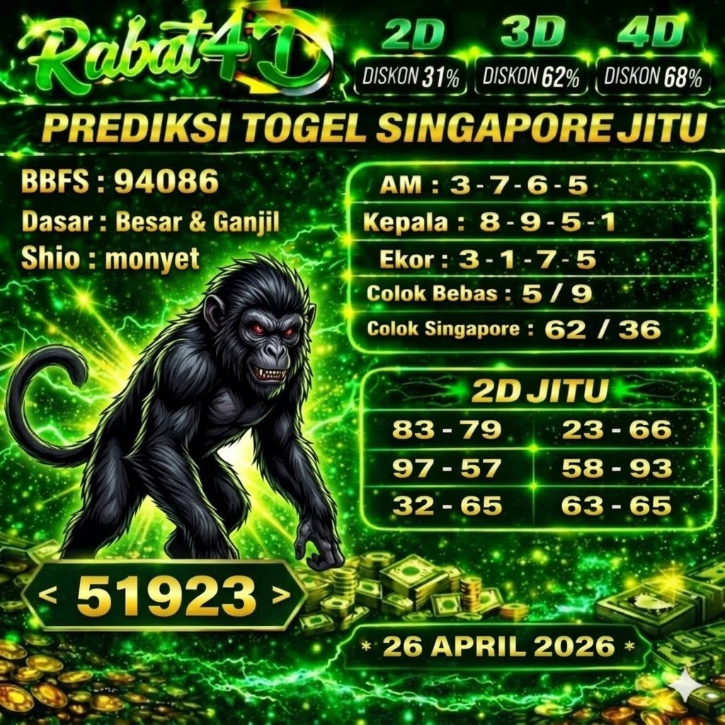 Prediksi Singapore 26 April 2026 Angka Jitu